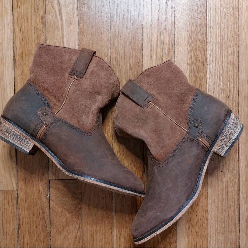 Santa Fe Boot Co Leather Suede Cowboy Boot Western Boho Bootie Womens size 8 NWT
